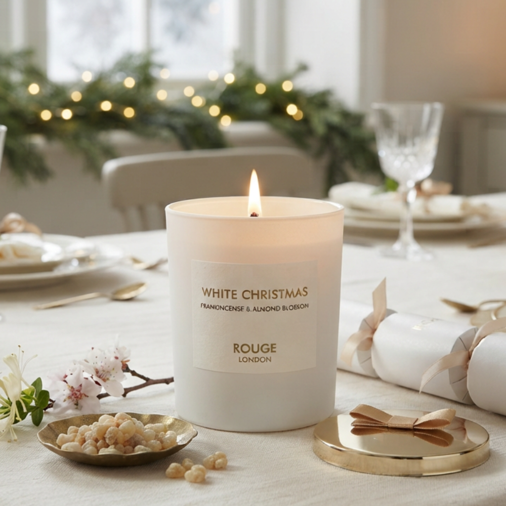 White Christmas - Frankincense & Almond Blossom Luxury Scented Candle