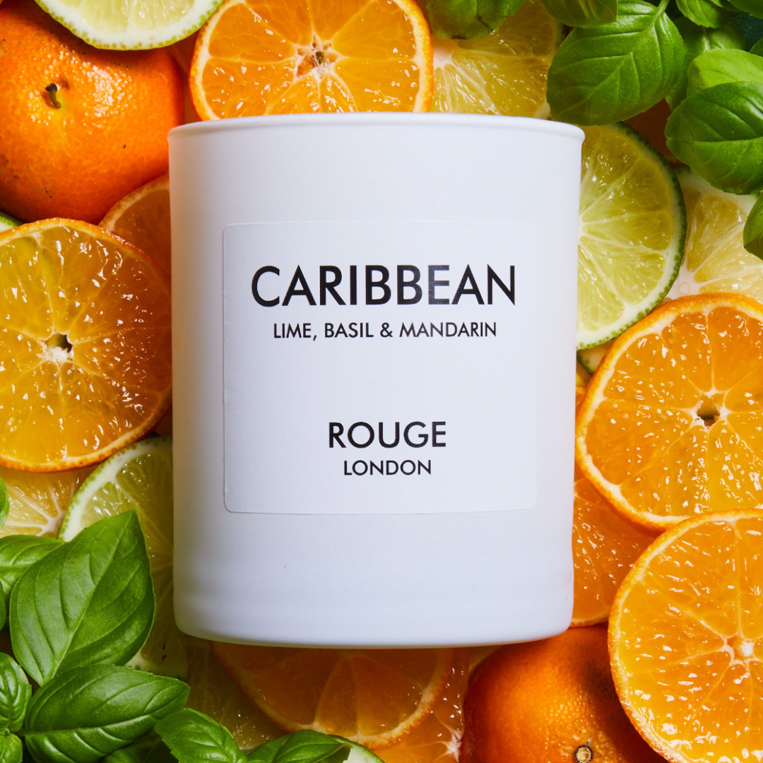 Happy Scent Co Rouge London Caribbean Lime Basil Mandarin Candle
