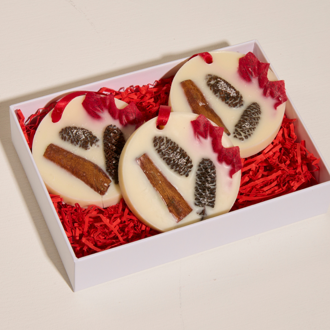 Spiced Apple Tree Decoration Box of 3 - Apple, Cinnamon and Nutmeg
