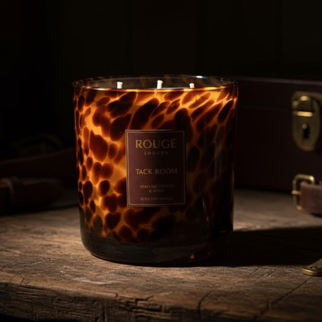 Leather, Vetiver & Moss Luxury Scented 3 Wick Candle