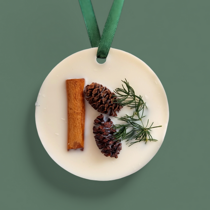 Christmas Spruce Tree Decoration Single - Pine, berries and amber