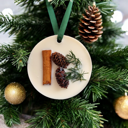 Christmas Spruce Tree Decoration Box of 3 - Pine, berries and amber