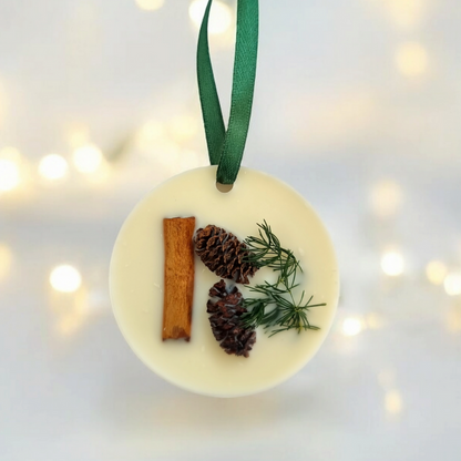 Christmas Spruce Tree Decoration Single - Pine, berries and amber