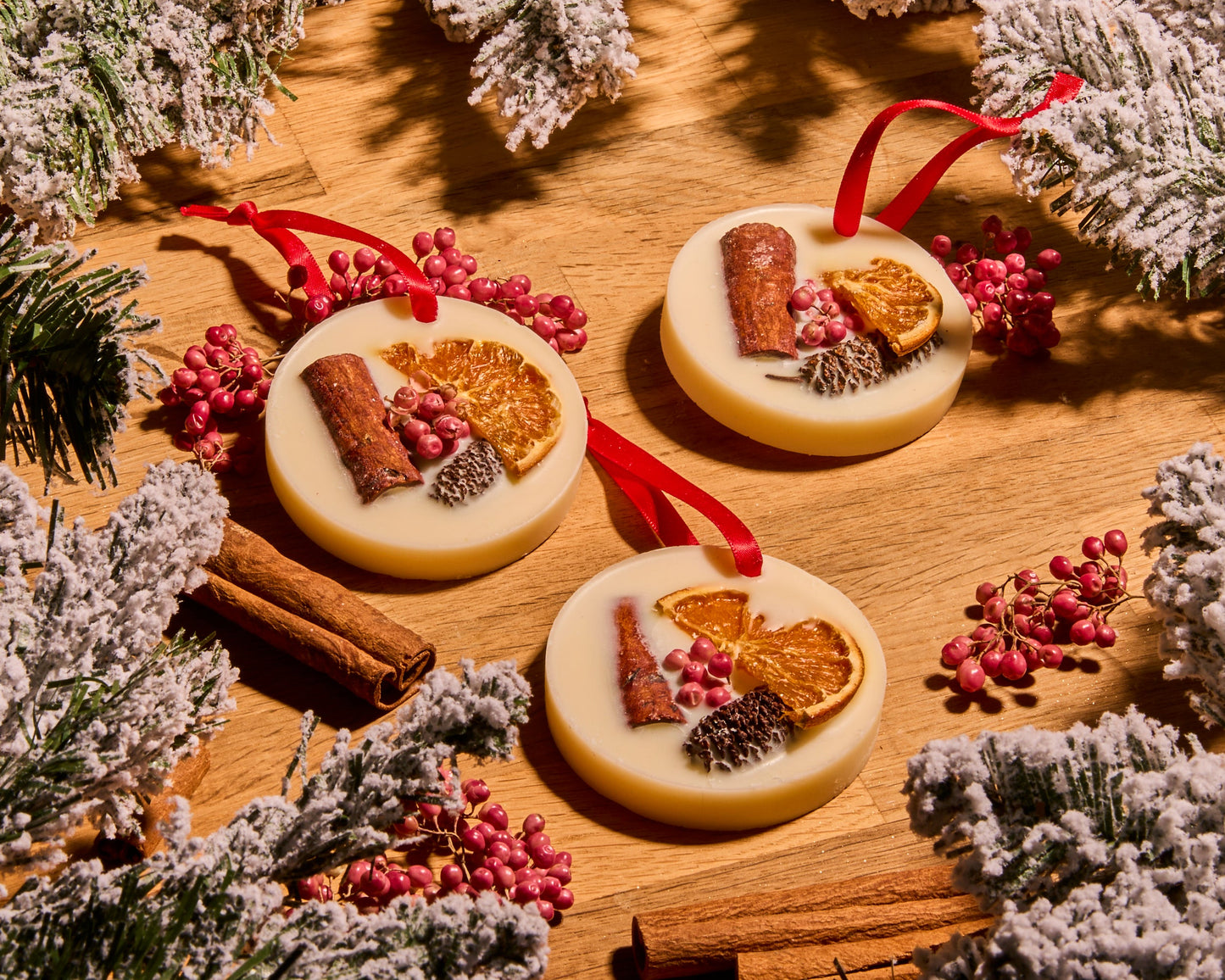 Christmas Time Tree Decorations, Box of 3 - Orange, Cinnamon and Clove