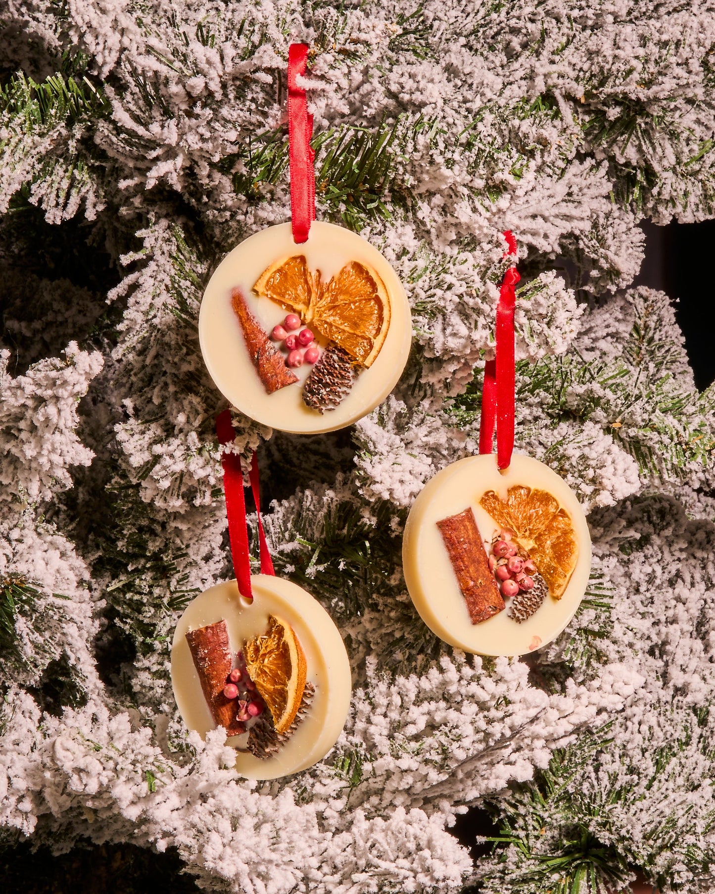 Christmas Time Tree Decorations, Box of 3 - Orange, Cinnamon and Clove